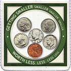 6x Mini Inflation Coins - Tiny Shrunken Metal Miniature Us Coins   Usa Money Set
