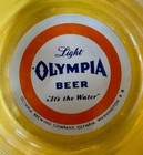 Vintage Light Olympia Beer Screen Printed Ashtray 4    Ships Free In The Usa
