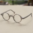 Small Round Acetate Eyeglass Frames Retro Vintage Full Transparent Grey Glasses