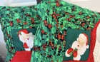 70s 80s Set Of 2 Handmade Christmas Patchwork Quilt Santa Throw Pillows 17   