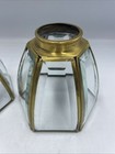2 Brass   Beveled Light Shade Clear Glass Ceiling Fan Chandelier Wall Mcm