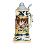 Reinhold Hanke Beer Stein 1937 Tavern   Lidded 1 0 L Germany Antique Ca 1900s