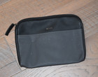 Tumi For Delta Small Zip Pouch Soft Sided Travel Case Toiletry Bag Black Grey