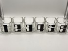 Rare Countdown Font Colin Brignall Set 6 Rocks Double Vintage Glasses Mcm Bar