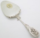 Vintage Italian Handmade Silver Mini Cake Sweet Server Daisy Flower Motif