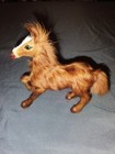 Vintage Real Fur Horse Figurine Toy Decor Collectable Great Condition 5x5     Cute