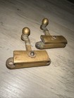 2 Brass Window Sash Locks Lot Casement Latches Antique Salvage Hardware Set Rare