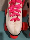 Vtg Roller Derby Skates 1980 s  White And Hot Pink Size 8 Roller Skates