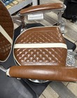 Professional High Quality Hydraulic Reclining Barber Chair  Vintage Brown New