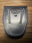 Ae Nelson Leather Handcuff Case Black Basket Weave Hinge 15