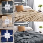 Soft Warm Cozy Throw Blanket With Fluffy Sherpa Fleece Sofa Couch Bed Blanket