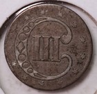 1852 3 Cent Silver   Tryme   Very Fine Circulated Coin   Store  2219