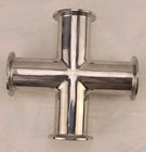 Dernord 1 5  Tri Clamp 4 Way Cross Sanitary Fitting 304 Stainless Steel 1 1 2 