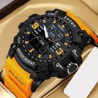Men Military Sports Watch Waterproof Dual Display Digital Quartz Alarm Led Watch
