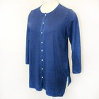 J jill Plus Navy Blouse Top Tunic Button Casual Long Sleeve Crew Neck 1x