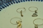 Lot Of Six 925 Sterling Silver Wine Glass Charms Markers Golf Themed