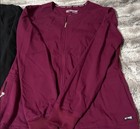 Grey s Anatomy By Barco Women s Stretch Scrub Top Set Size L Black burgundy 2