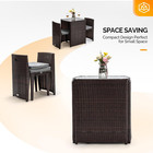 3 Pcs Wicker Outdoor Patio Bistro Set  Patio Furniture Set For Small Space With