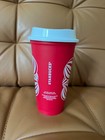 Starbucks 2024 Limited Edition Red Holiday 16oz Reusable Cup- 95  Recycled Mat 