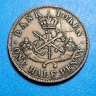 1857 Upper Canada Dragon Slayer Half Penny Bank Token Bk396