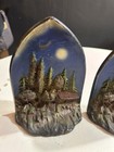 Ant  Art Deco Cabin In The Pines Cast Iron Bookends Country Home Rustic Cottage