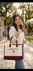 Bridesmaid Club Tote Bag - Burgundy   Beige Two-tone Tote Style Bag