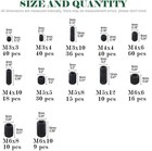 304pcs Internal Hex Drive Cup-point Screws Assortment Kit  12 Metric Sizes M3   