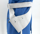 White Buff Leather Double Frog Waist Belt - French   Indian War French Marine