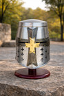 Handmade Medieval Crusader Great Helm Steel Knight Helmet With Brass Cross Armor