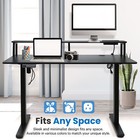 47 X 24 Inch Adjustable Standing Desk Computer Office Table Black W  Power Strip