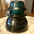8pc Vtg Antique Hemingray   Brookfield Aqua Glass Insulators Telegraph Telephone
