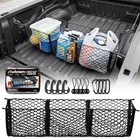 Truck Bed Cargo Net With 3 Pockets  Adjustable Bungee Cords Large