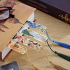 Metal Bookmark 4pcs With Tassel - Oil Painting Style Van Gogh Monet Cute Book Ma