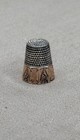 Antique Sterling Silver Thimble Size 8     Edwardian Panelled Scroll Engraving