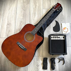 Full-size 41-inch Acoustic Electric Guitar   15-watt Amp Starter Package  Brown