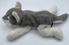 Husky Wolf Dog 16  Plush Puppy Grey white Stuff Toy Laying Fao Schwarz Plush B8