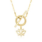 Pure Collection By Ross-simons 14kt Yellow Gold Lotus Flower Charm