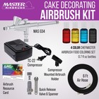 G34 Airbrush Cake Decorating Compressor Kit 4 Color Chefmaster Food Coloring Set
