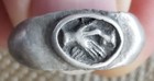 Ancient Roman Empire Silver Wedding Engagement Clasped Hands Marriage Ring  