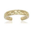 Solid 10k Yellow Or White Gold Adjustable Diamond-cut Band Toe Ring  Sparkly