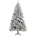 Unlit 7 5ft Snow Flocked Pine Artificial Christmas Tree Easy Assembly Family Fun