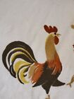 Vintage California Hand Prints Terry Tablecloth Roosters Read