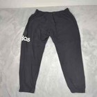 Adidas Track Pants Mens Xxl Black Elastic Waist Essential Performance Logo 34x28