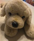 Fao Schwarz Plush 18  Puppy Dog Honey Brown Labrador Retriever Laying Down