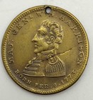 1840 Hard Times Token W h  Harrison Brass Die Error Both Sides Ht-815 Log Cabin