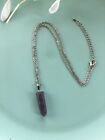 Natural Amethyst Purple Crystal Stone Healing Point Chakra Pendant Necklace N140
