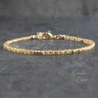 Natural Yellow Citrine Crystal Beads Dainty Healing Reiki Minimalist Bracelet