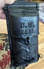 Antique   Vintage Black Cast Iron No 3 Mailbox W Newspaper Holder   Hasp