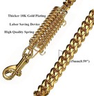 Gold Dog Chain Leash 15mm Cuban Link Chain Leash With Strong Buffer Spring No   