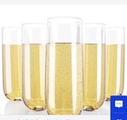 48 Pack Stemless Plastic Champagne Flutes Disposable 9 Oz Clear Plastic Toast   